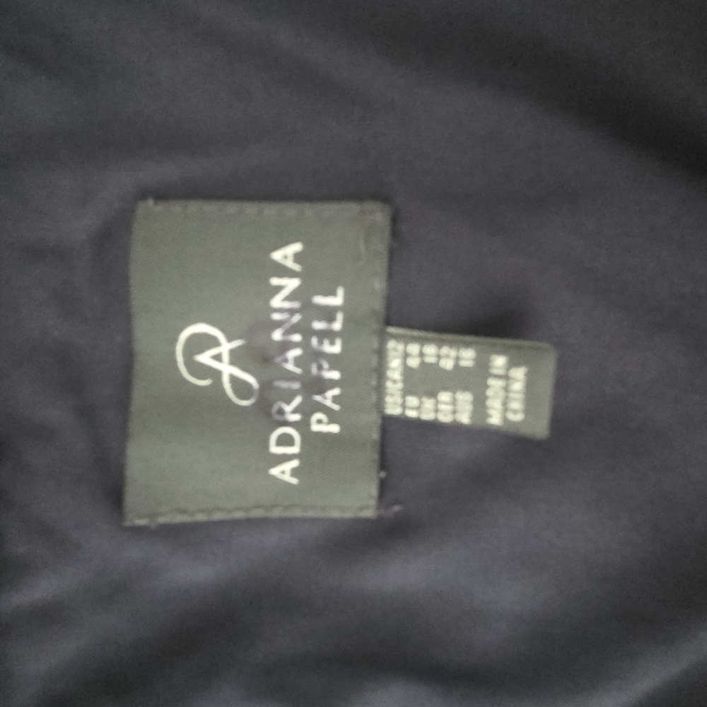 Adrianna Papell Navy Blue Pleated Gown, Size 12 - Picture 7 of 10